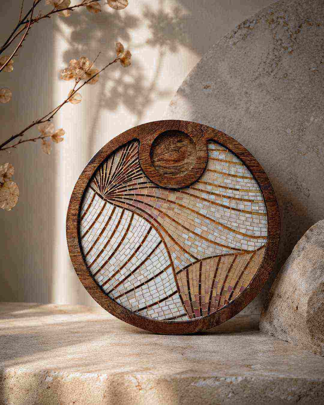 d1.4 Wooden Platter With Dip Bowl For Desserts & Appetizers - Image 3