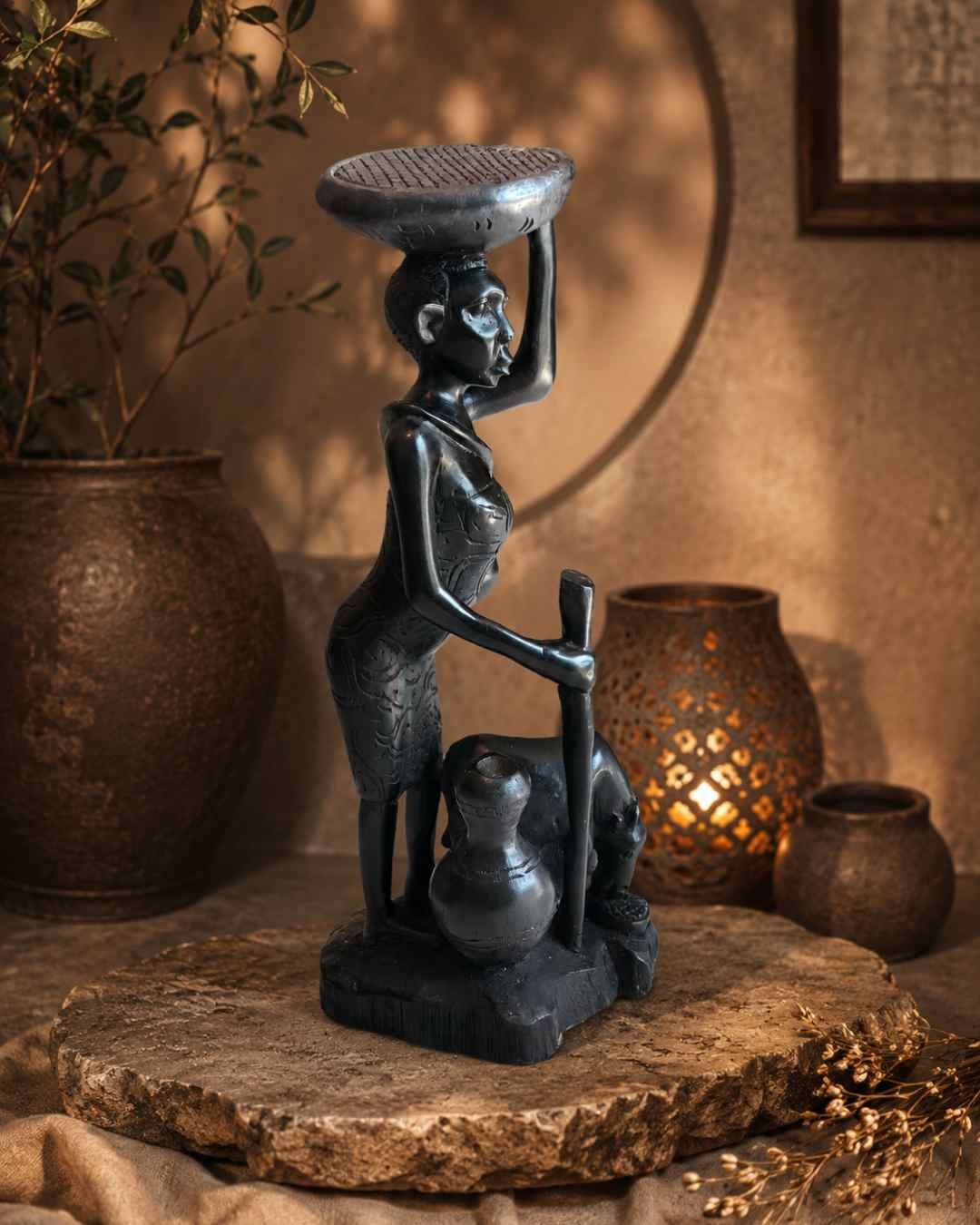 WB_P_14.1 Handcrafted African tribal sculpture. - Image 2