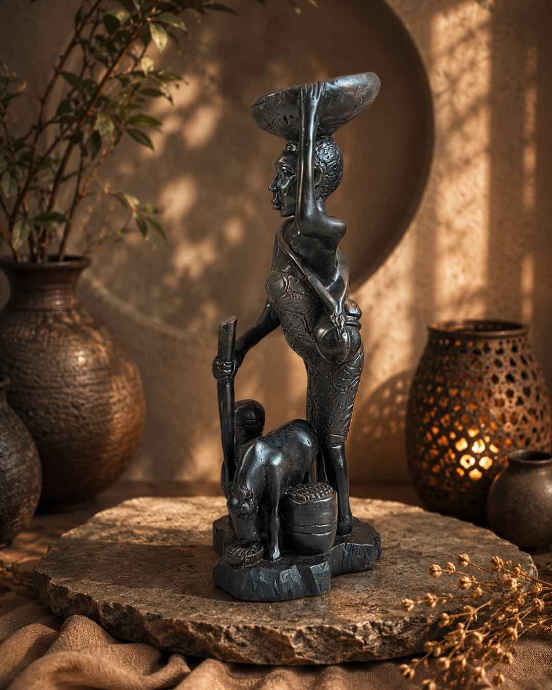 WB_P_14.2 Handcrafted African tribal sculpture. - Image 4