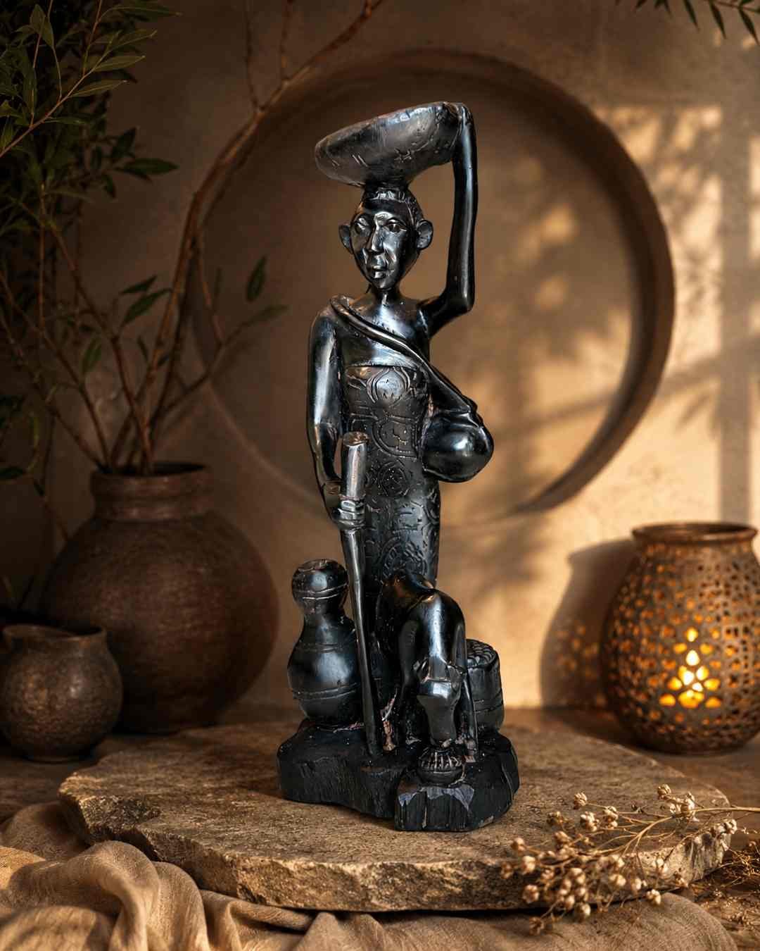 WB_P_14 Handcrafted African tribal sculpture. - Image 1