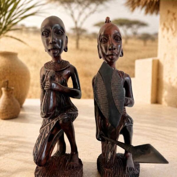 Handcrafted African Tribal Figurine Set