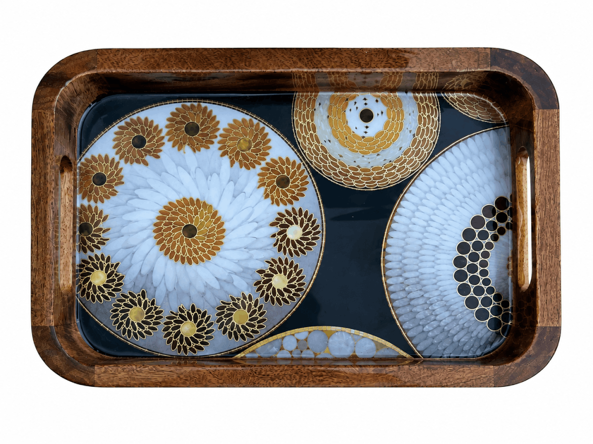 EFTTS2 Rectangular Mango Wooden Serving Tray 8*12 (uncut) for snacks & desserts - Image 2