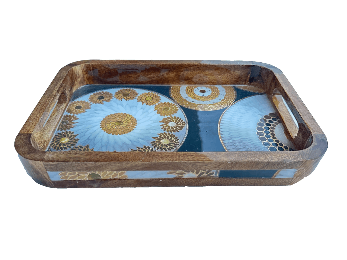 EFTTS3 Rectangular Mango Wooden Serving Tray 8*12 (uncut) for snacks & desserts - Image 3