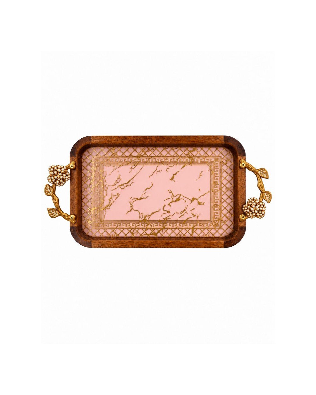 GBD263 Rectangular Wooden Serving Tray with Handles for Snacks, Desserts & Dining - Image 3